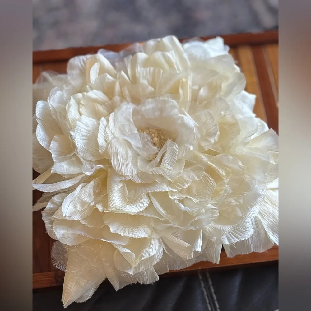 Vintage Yellow Floral Ruffle Satin Accent Pillow